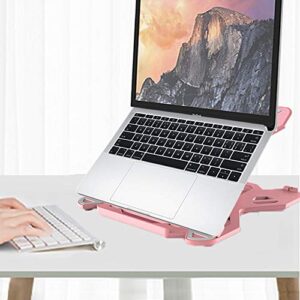 Viwind Laptop Stand for Desk,Ergonomic Adjustable Computer Stand Riser,Portable Notebook Holder Mount Tablet Elevator with Heat-Vent&Phone Stand for MacBook,Dell,Thinkpad,More 10-15.6" Laptop-Pink