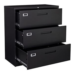stani lateral file cabinet with lock, 3 drawer metal filing cabinet, lateral filing cabinet with lock for home office, locking metal steel wide file cabinet for legal/letter a4 size
