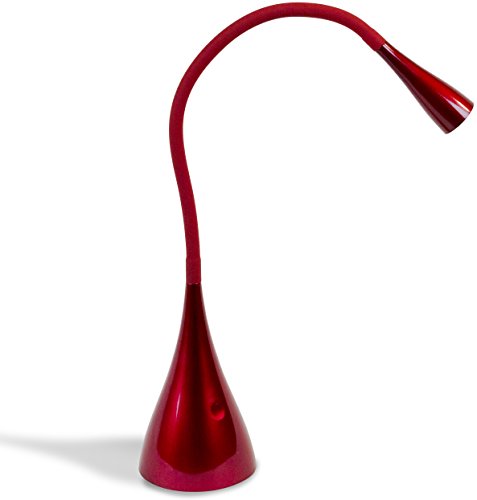 Newhouse Lighting NHGS-LED-RD Gooseneck LED Desk Lamp, USB Charging, Touch Dimming, 4.5" x 26" x 4.5", Red