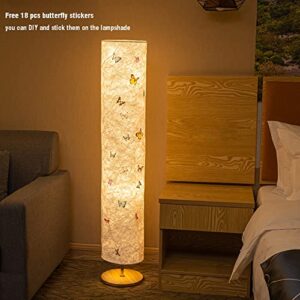 YIEONSHION Soft Light Floor Lamp, 52" Simple Design Morden Slim Warm Light 3000K LED Tyvek Fabric Shade with 2 LED Bulbs Standing Lamp for Living Room Bedroom Game Room