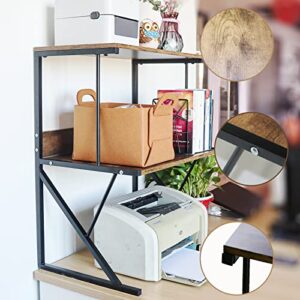 aboxoo Printer Stand 3 Tiers Organizer Shelves Large Size High Capacity Storage Desk Shelves for Home Office Printer Fax Book Heavy Duty Rack