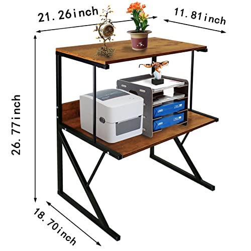 aboxoo Printer Stand 3 Tiers Organizer Shelves Large Size High Capacity Storage Desk Shelves for Home Office Printer Fax Book Heavy Duty Rack