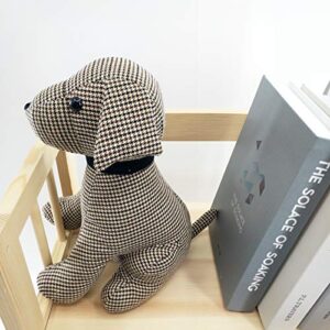 Animal Interior Door Stopper Doorstops Book Stopper Wall Protectors Anti Collision Decorative Dog (Brown Plaid)