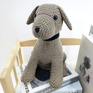 Animal Interior Door Stopper Doorstops Book Stopper Wall Protectors Anti Collision Decorative Dog (Brown Plaid)