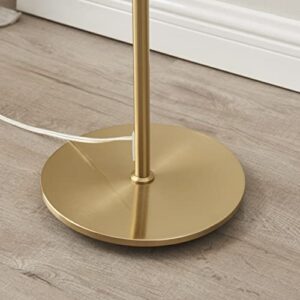 Brightech Rowan Elegant Floor Lamp – Modern Unique Thread Shade Matches Boho, and Mid-Century Décor – Free Standing LED Light for Living Rooms and Bedrooms – Tall Indoor Lamp Gets Compliments - Brass