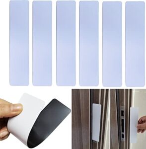 6 pack lockdown magnetic strips easy solution for emergency lockdowns high density magnet security devices for school office strong pvc top layer (white)