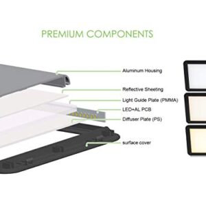 saicoo LED Desktop Lamp with Large LED Panel, Seamless Dimming-Control of Brightness and Color Temperature, an USB Charging Port