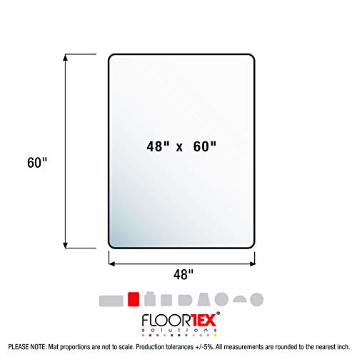 Floortex Polycarbonate Chair Mat 48" x 60" for Low/Medium Pile Carpets