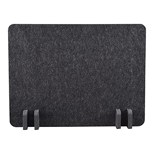 Stand Up Desk Store ReFocus Raw Noise and Distraction Reducing Freestanding Acoustic Desk Divider Mounted Privacy Panel (Anthracite Gray, 20.9" x 16")