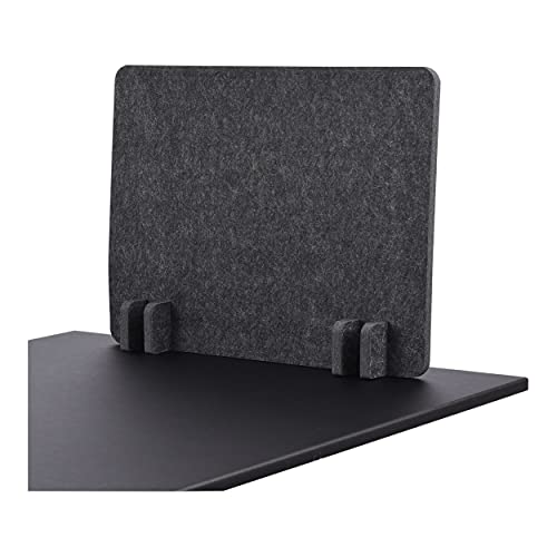 Stand Up Desk Store ReFocus Raw Noise and Distraction Reducing Freestanding Acoustic Desk Divider Mounted Privacy Panel (Anthracite Gray, 20.9" x 16")