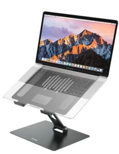 momax adjustable laptop stand, portable laptop stand adjustable height ergonomic computer stand holder lift for desk compatible with macbook air pro, dell xps, hp all laptops (11-17”) dark grey