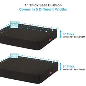 NOVA Gel & Memory Foam Seat & Wheelchair Cushion in 8 Sizes (from 16” x 16” to 18” x 24” Extra Wide), Comfortable & Durable Everyday Seat Cushion with Removable Water Resistant Cover, 2” or 3” Thick