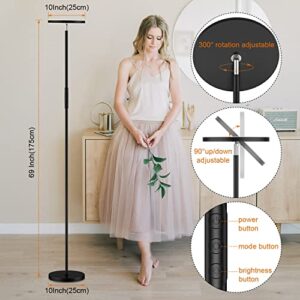 OZAPZ Led Bright Floor Lamp, RGB Corner Floor Lamp for Living Room, Led Lamp with Remote Control, Color Changing Standing Lamp, Dimmerable Torchiere Lamps, Music Sync,24W/1800lm Brightness