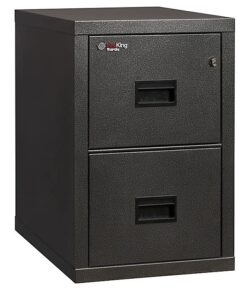 fire resistant file cabinet – 2 drawer let/leg. 22″ depth black
