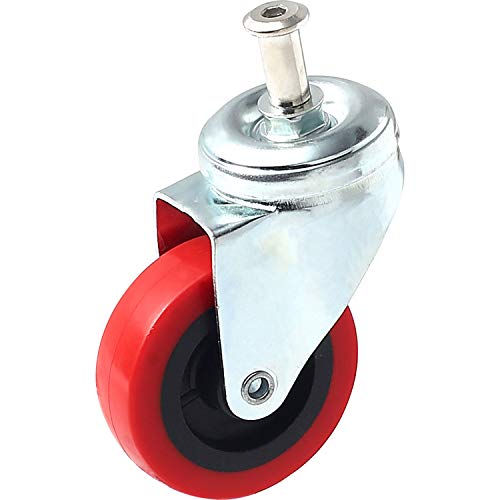 Heavy-Duty 2.5" Swivel Caster Wheels for Creeper, Cart, Stool - Post Mount