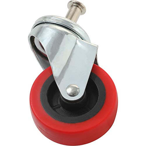 Heavy-Duty 2.5" Swivel Caster Wheels for Creeper, Cart, Stool - Post Mount