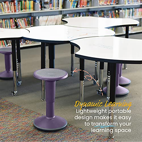 ECR4Kids SitWell Wobble Stool, Adjustable Height, Active Seating, Eggplant