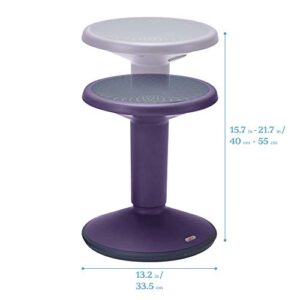 ECR4Kids SitWell Wobble Stool, Adjustable Height, Active Seating, Eggplant