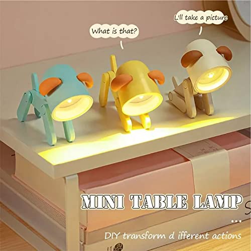 Galunt 6 PCS Mini Led Desk Lamp, Led Cute Night Light Adjustable Phone Stand Mini Dog Table Lamp Cute Small Phone Holder Desk Decor Dog Lamp, Eye-Protection