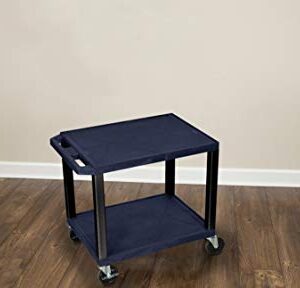 H Wilson Luxor 16"H AV Cart - Two Shelves - Black Legs