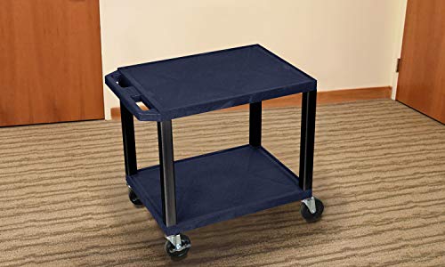 H Wilson Luxor 16"H AV Cart - Two Shelves - Black Legs