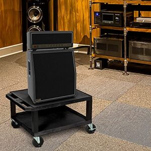 H Wilson Luxor 16"H AV Cart - Two Shelves - Black Legs