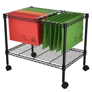 finnhomy premium 1-tier metal rolling file cart for letter size and legal size folder, black
