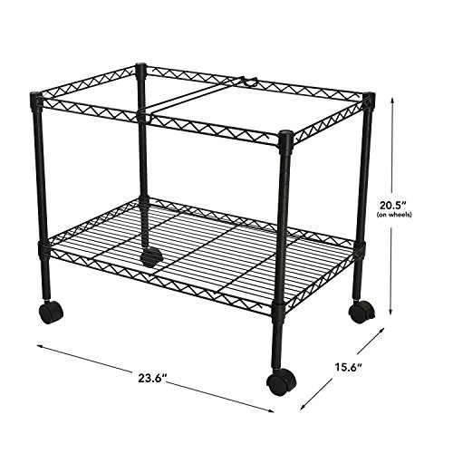 Finnhomy Premium 1-Tier Metal Rolling File Cart for Letter Size and Legal Size Folder, Black