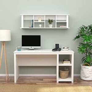 White Wall Mounted Desk Hutch