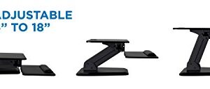 Mount-It! Sit Stand Desk Converter, Ergonomic Height Adjustable Tabletop Standing Desk, Gas Spring Compact Desk Riser MI-7916, Black Stand