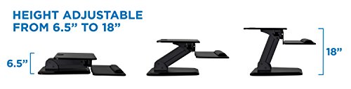 Mount-It! Sit Stand Desk Converter, Ergonomic Height Adjustable Tabletop Standing Desk, Gas Spring Compact Desk Riser MI-7916, Black Stand