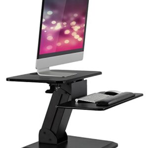 Mount-It! Sit Stand Desk Converter, Ergonomic Height Adjustable Tabletop Standing Desk, Gas Spring Compact Desk Riser MI-7916, Black Stand