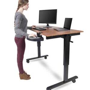 Stand Up Desk Store Clamp On 360 Degrees Swivel Out Mouse Tray with Storage for Desks and Tables Up to 1.5" Thick