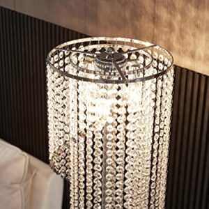 Surpars House Silver Crystal Floor Lamp S Shape Chrome Finish