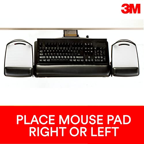 3M Keyboard Tray With Adjustable Keyboard And Mouse Platforms, Turn Knob To Adjust Height And Tilt, Swivels And Stores Under Desk, Gel Wrist Rest And Precise Mouse Pad, 17.75" Track, Black (AKT80LE)