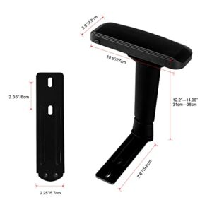 Skuehod Height Adjustable Chair Arms Armrest Pair Replacement Parts Fits Most Office Gaming Boss Chairs,4D Black