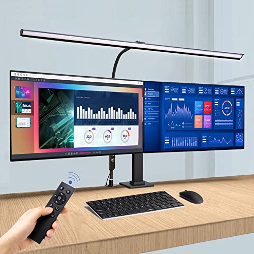 Aunkazey Led Desk Lamp,37.4" Wide Architect Clamp Desk Lamps for Home Office,30W Brightest Led Workbench Desk Light,3 Modes and 5 Dimmable Brightness Task Desk Lamp for Monitor Studio Reading