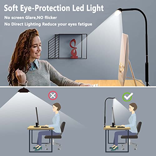 Aunkazey Led Desk Lamp,37.4" Wide Architect Clamp Desk Lamps for Home Office,30W Brightest Led Workbench Desk Light,3 Modes and 5 Dimmable Brightness Task Desk Lamp for Monitor Studio Reading