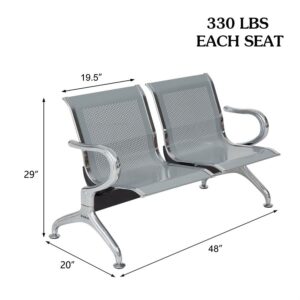 Kinbor Airport Waiting Chairs Salon Office Waiting Room Chairs Furniture Bench Waiting Area Reception Chairs with Arms