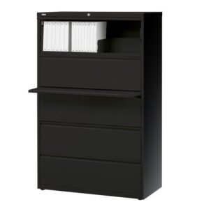 lorell 60550 lateral file,5-drawer,42-inch x18-5/8-inch x67-5/8-inch,black