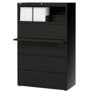 Lorell 60550 Lateral File,5-Drawer,42-Inch x18-5/8-Inch x67-5/8-Inch,Black