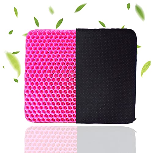 Pain Relief Pressure Gel Seat Cushion for Back, Tailbone, Sciatica, Coccyx Pain – Long Sitting in Office & Gaming Chairs, Wheelchair, Driving Cars and Truck (Pink)