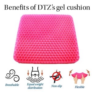 Pain Relief Pressure Gel Seat Cushion for Back, Tailbone, Sciatica, Coccyx Pain – Long Sitting in Office & Gaming Chairs, Wheelchair, Driving Cars and Truck (Pink)