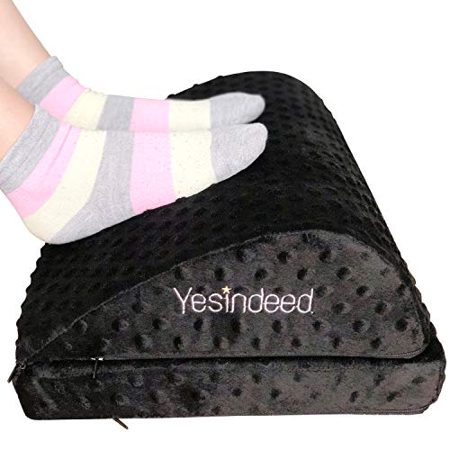 Adjustable Office Comfort Foot Rest Under Desk, Memory Foam Orthopedic, Ergonomic Teardrop Design, Massage Textured Surface Non-Slip Bottom, Large Footrest for Lumbar, Back, Knee Pain FootStool Rocker