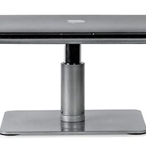 Mount-It! Adjustable Height Laptop Stand for MacBook Pro | Wide Platform Laptop & Monitor Desk Riser | Ergonomic Desk Riser Stand for MacBook and 11-15 Inch Laptops | 24-32 Inch Monitor Stand Riser