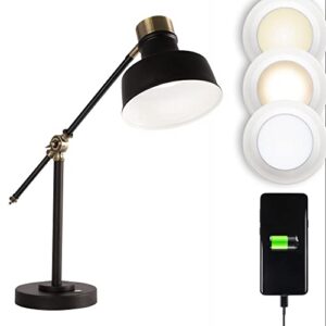 ottlite balance led desk lamp with usb port – modern, adjustable, desk light