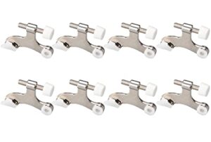 obtanim 8 pack hinge pin door stopper heavy duty metal adjustable door stops with rubber bumper tips (silver)