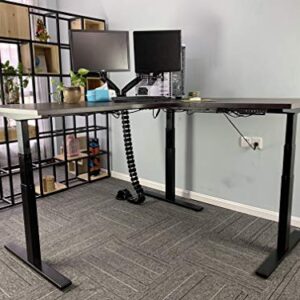 VWINDESK VJ301 L Shaped Electric Height Adjustable Standing Corner Desk Frame Only W/Triple Motor, Ergonomic Sit Stand Up Height Adjustable Steel Base with Digital Memory Keypad (Black)