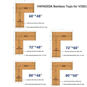 VWINDESK VJ301 L Shaped Electric Height Adjustable Standing Corner Desk Frame Only W/Triple Motor, Ergonomic Sit Stand Up Height Adjustable Steel Base with Digital Memory Keypad (Black)