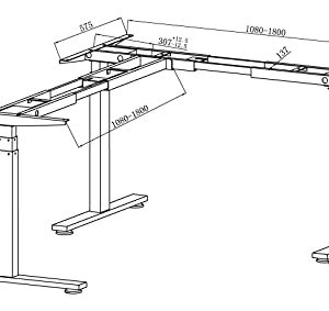 VWINDESK VJ301 L Shaped Electric Height Adjustable Standing Corner Desk Frame Only W/Triple Motor, Ergonomic Sit Stand Up Height Adjustable Steel Base with Digital Memory Keypad (Black)